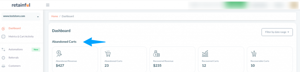 Retainful dashboard