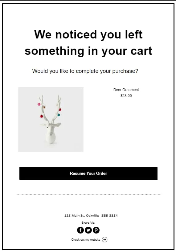 abandoned cart emails