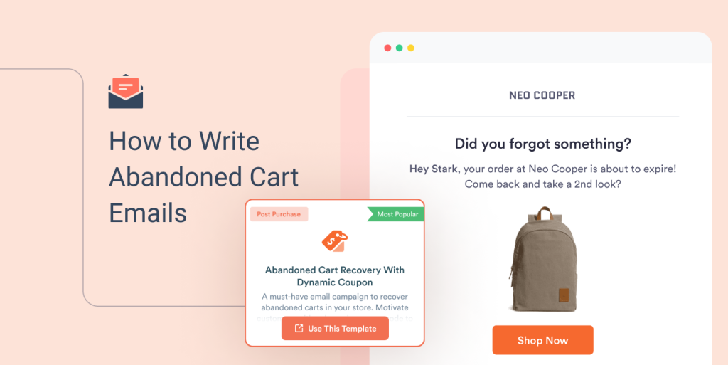 write abandoned cart emails