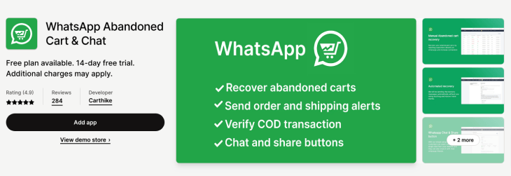 Carthike Shopify abandoned cart app