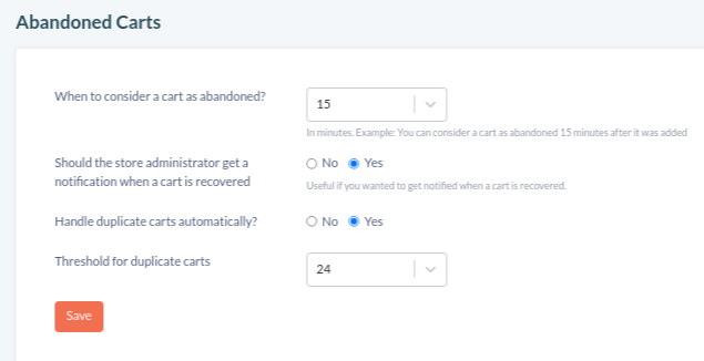 consider cart as abandoned