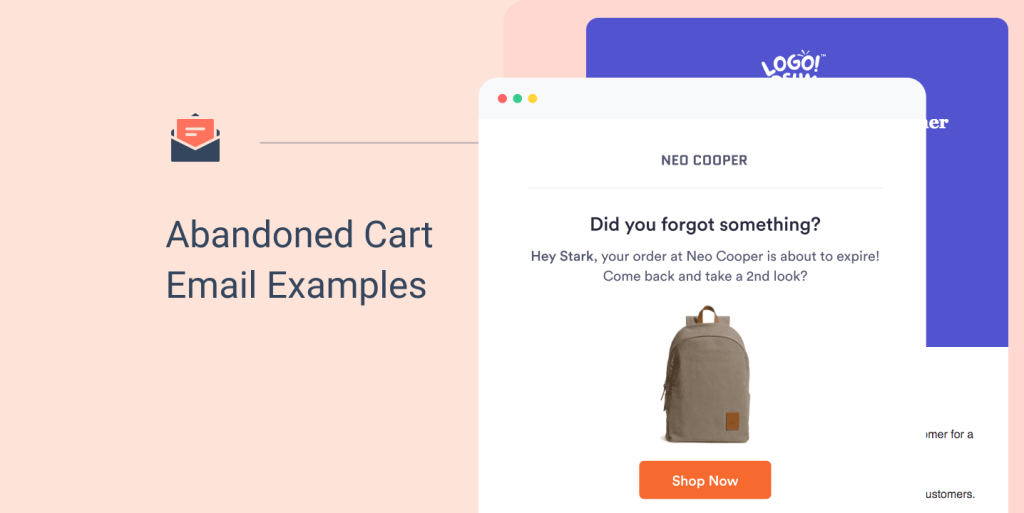 Abandoned cart email examples for customers