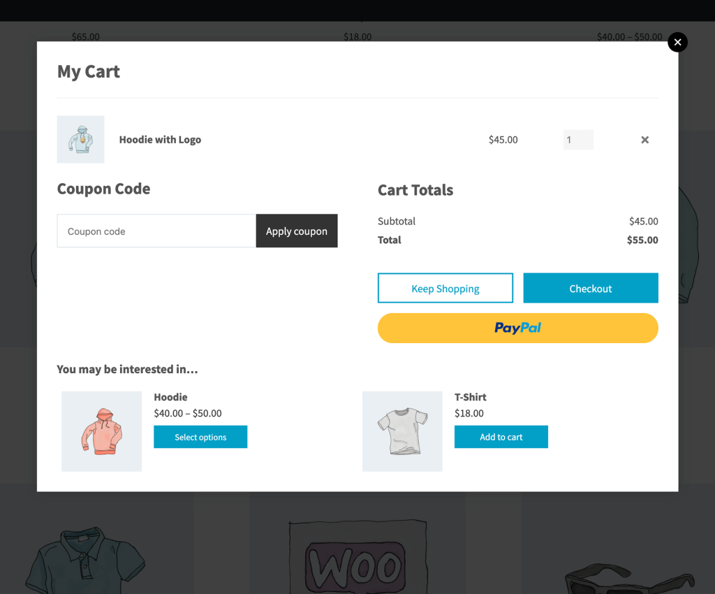 WooCommerce Fast cart dashboard