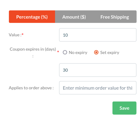 percentage discount