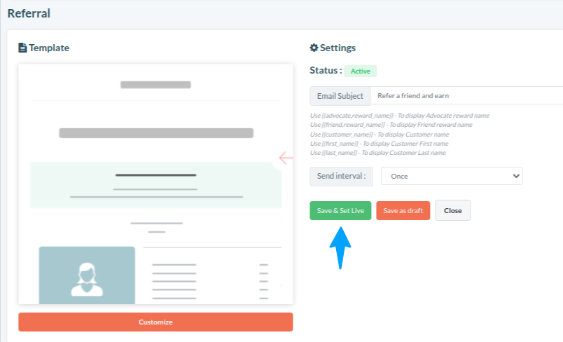 Referral email live