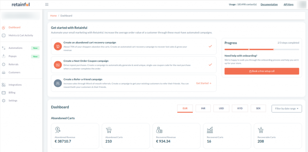 Retainful Dashboard