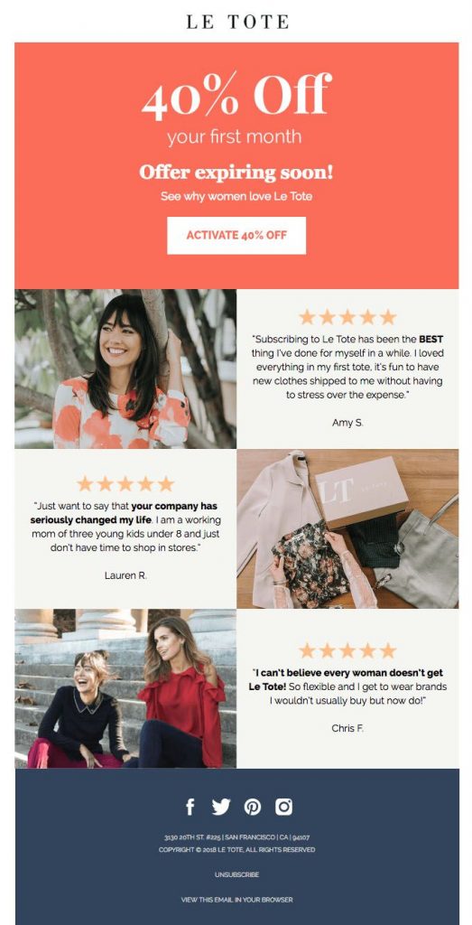 Le tote email
