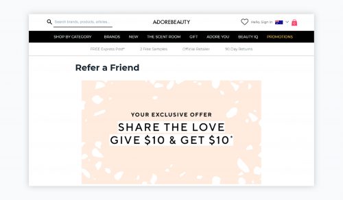 Adore Beauty Refer A Friend