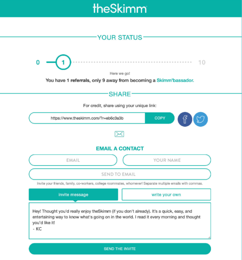 Skimm statistics email