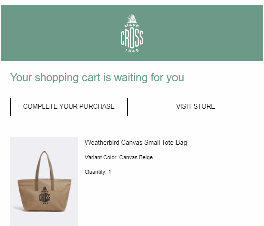 Mark cross cart email