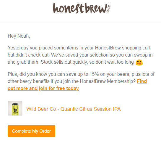 Honestbre CTA button