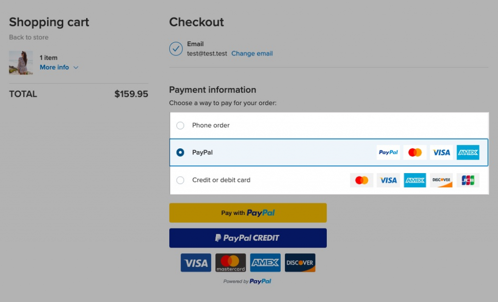 Multiple payment options