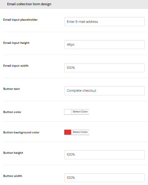 Email collection form design