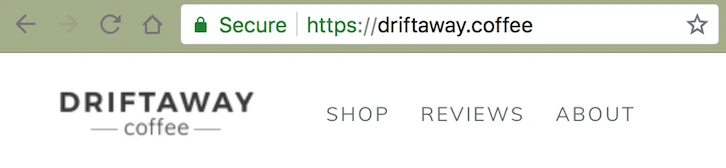 Driftaway coffee domain name