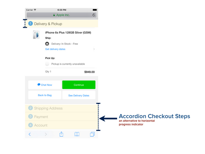 Accordion checkout