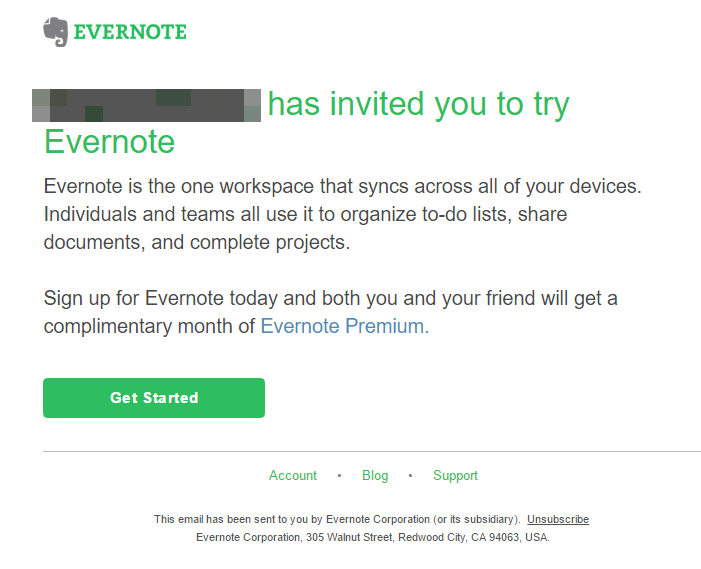 Evernote has invited you