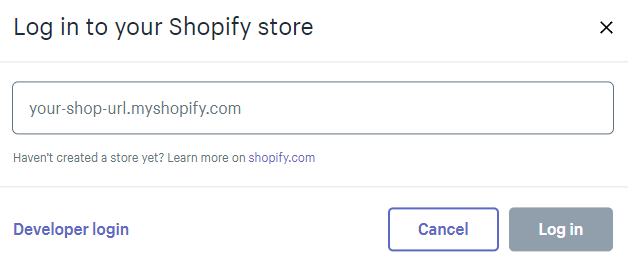 Login to your shopify store