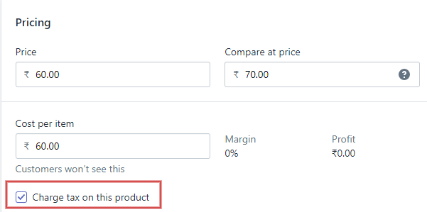 Pricing tax