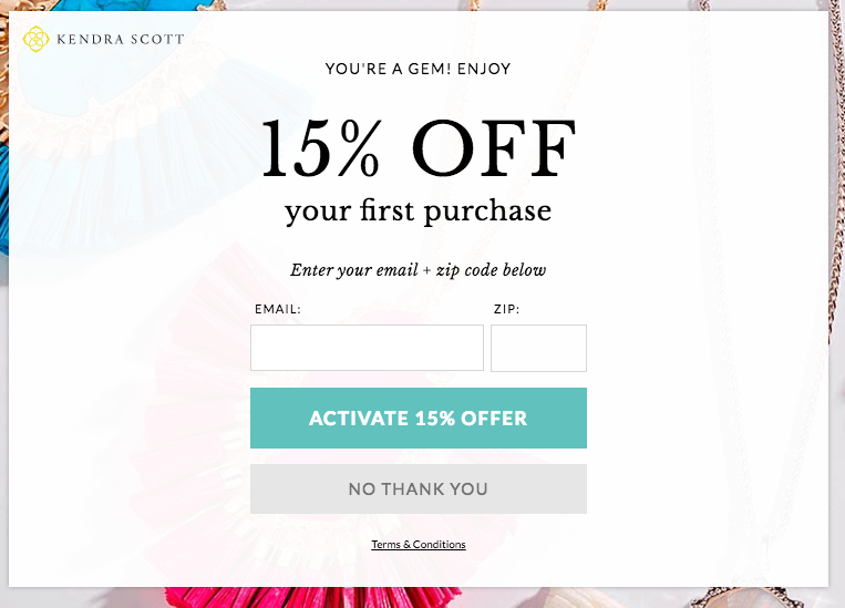 Kendra scott 15% off