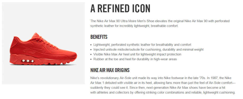 Nike product description