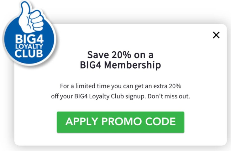 Big4 Loyalty popup