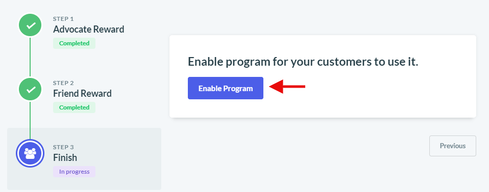 Enable referral program