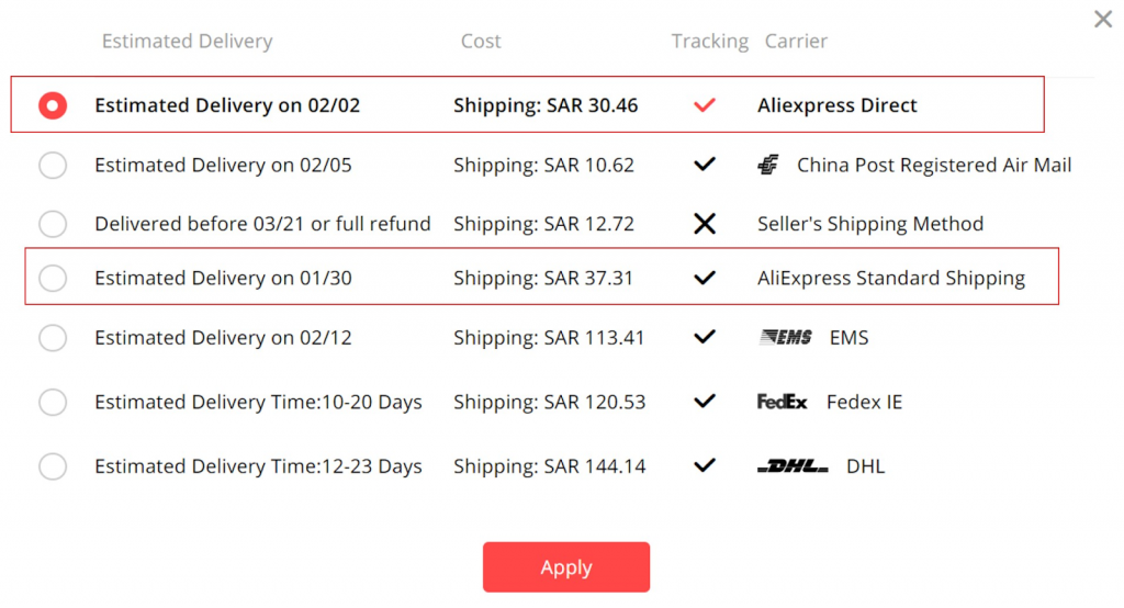 Right shipping platform