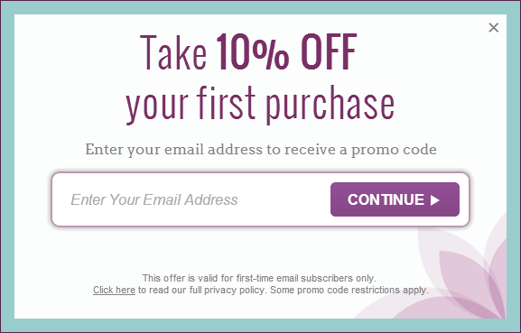 Take 10% off popup