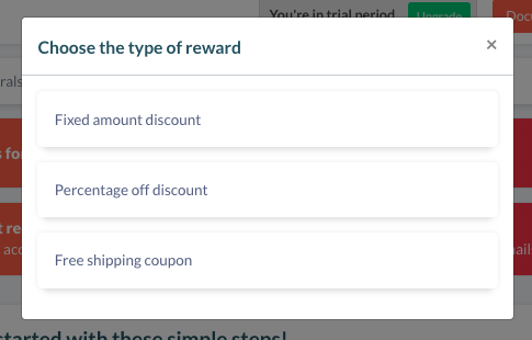 Type of referral reward