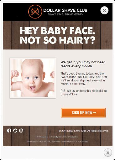 Dollar shave club baby email