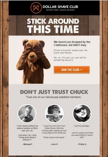 Dollar shave club email