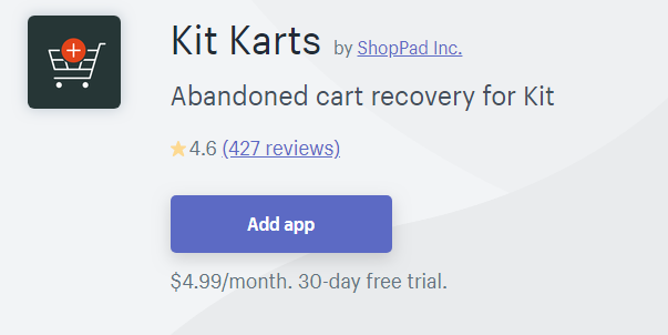 KitKarts - Best Cart Abandonment App for Shopify