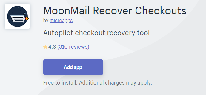 Moonmail recover checkouts - Best Cart Abandonment App for Shopify