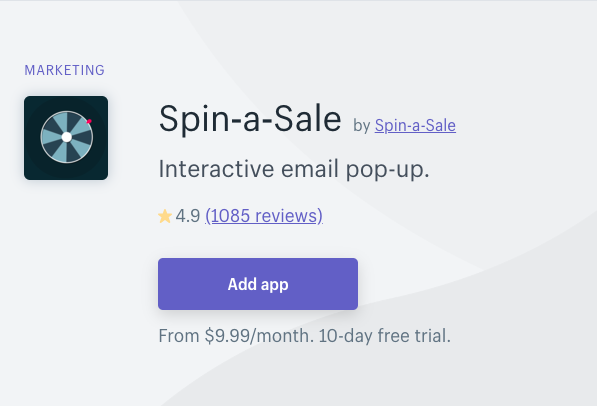Spin a sale banner