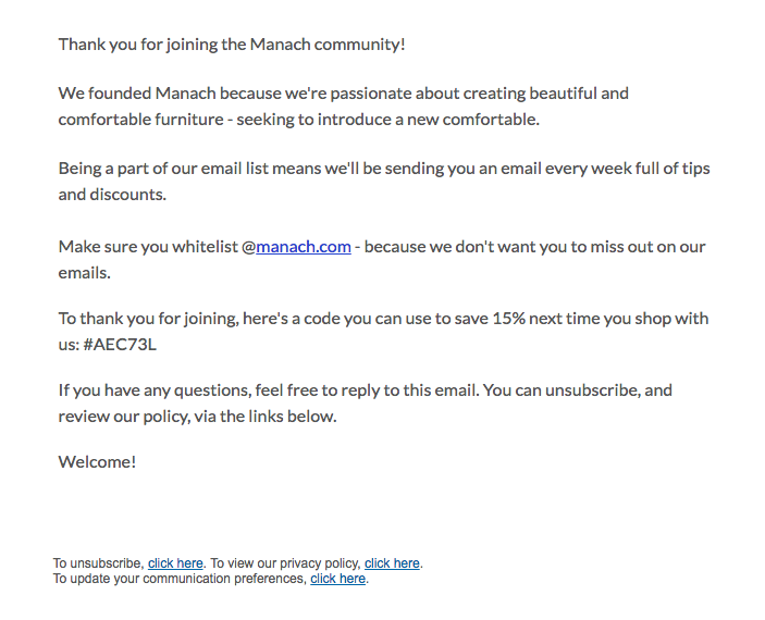 Monotonous email