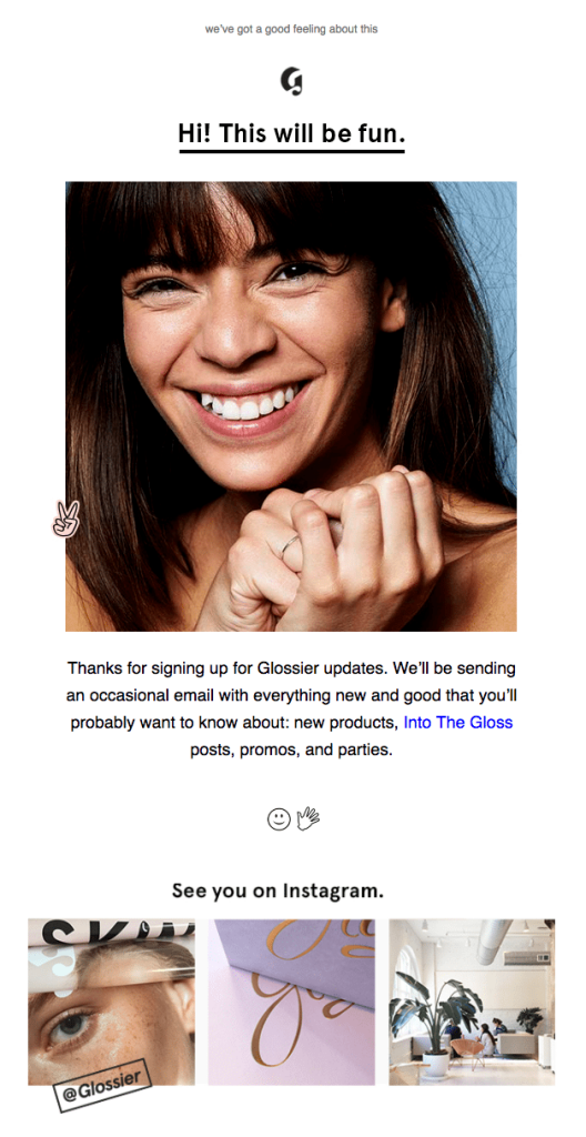 Glossier social email