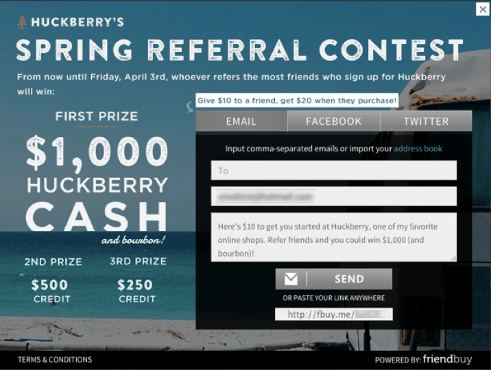 Huckberry referral contest