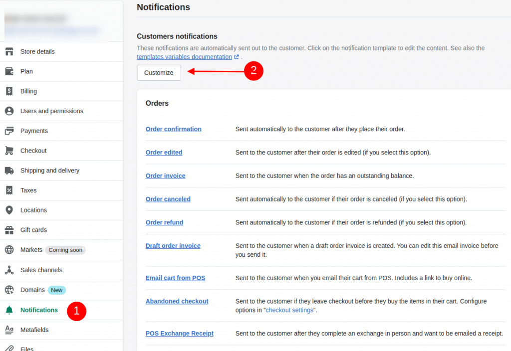 Customize email template