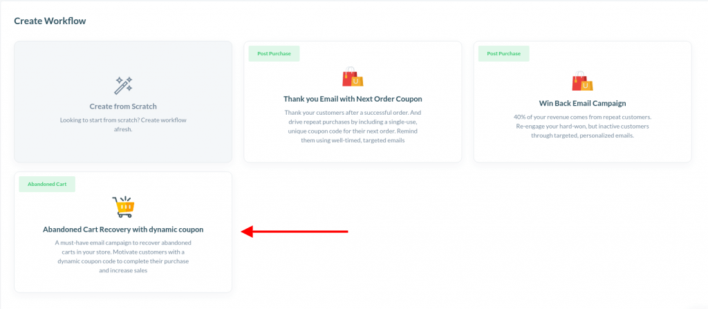 create abandoned cart workflow
