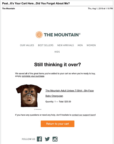 Mountain subject line