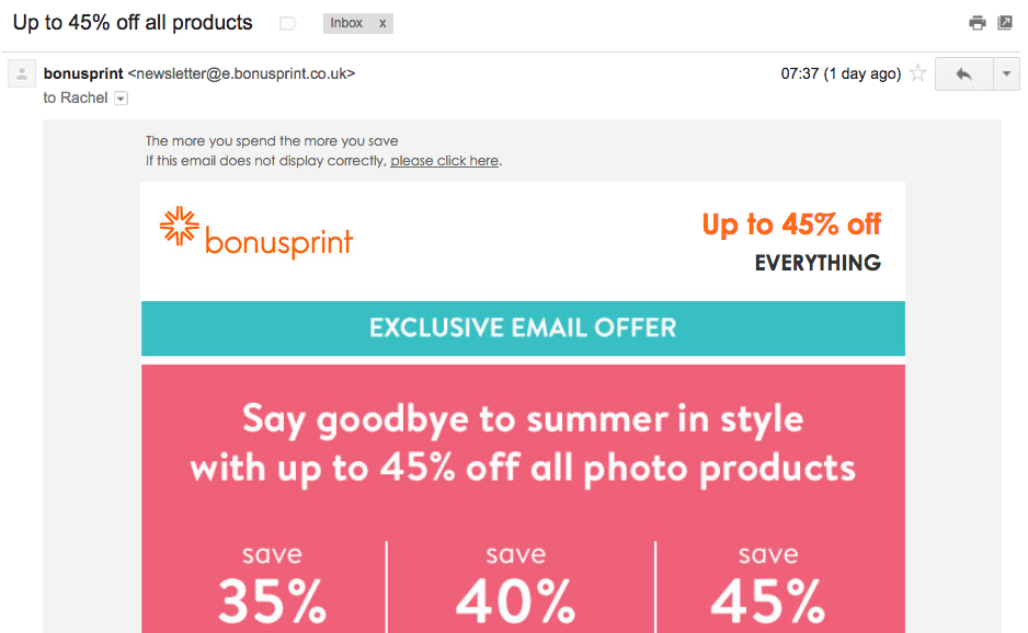 Bonussprint email