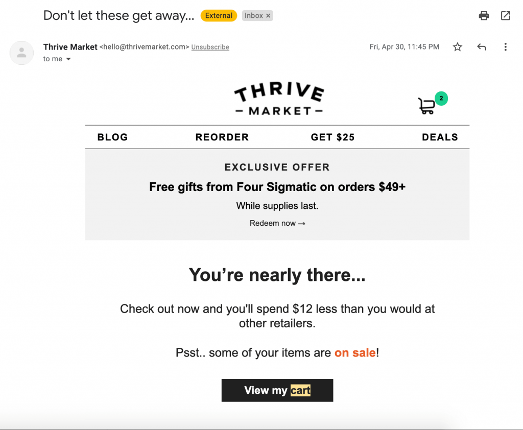 Thrive email