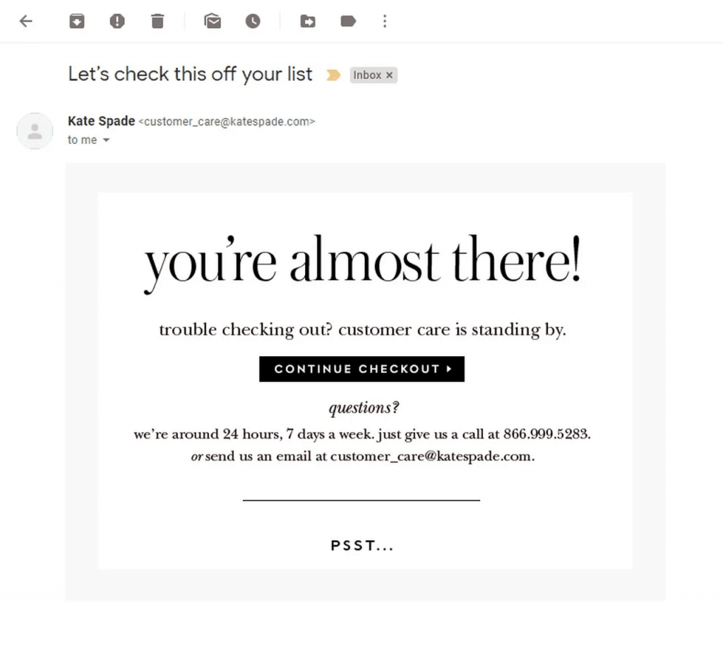 Kate spade subject line