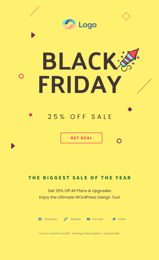 Email examples for: black friday