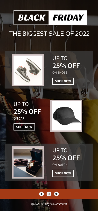 product focused black friday email template