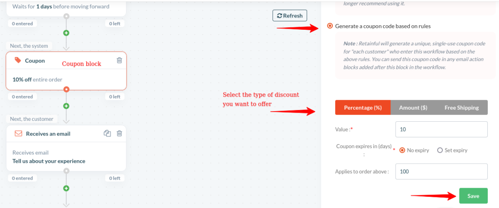 select the type of discount