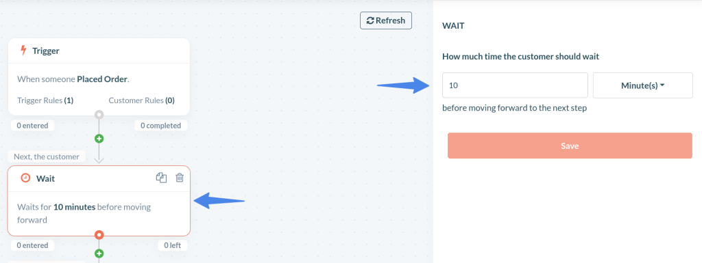 set timing for email