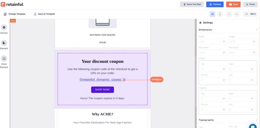 Adding dynamic coupon in second Shopify abandoned cart email