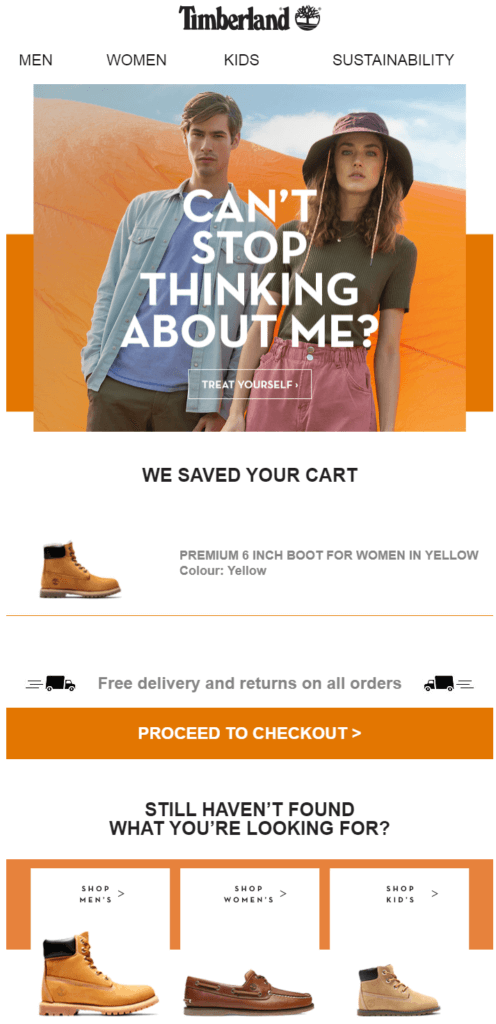 Engagement-based Shopify abandoned cart email template