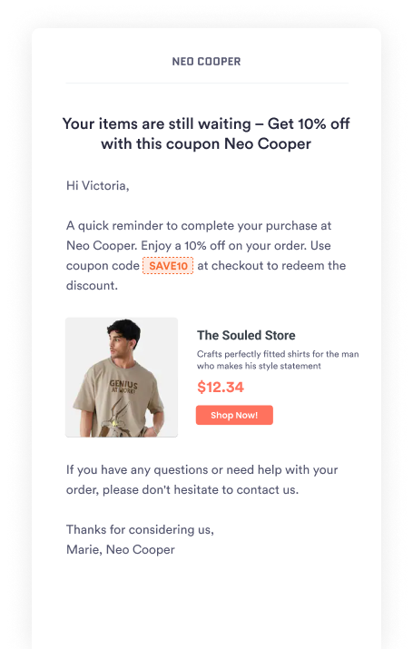WooCommerce abandoned cart follow up email